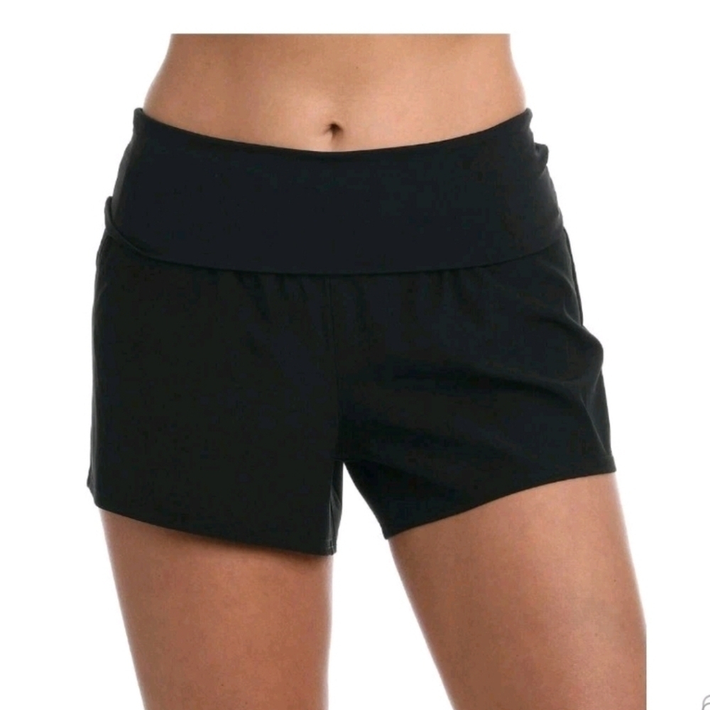 La Blanca Island Goddess Foldover 3" Inseam Beach Resortwear Swim Board Short L